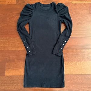 Woman’s Navy Blue Sweater Ribbed Bodycon Dress